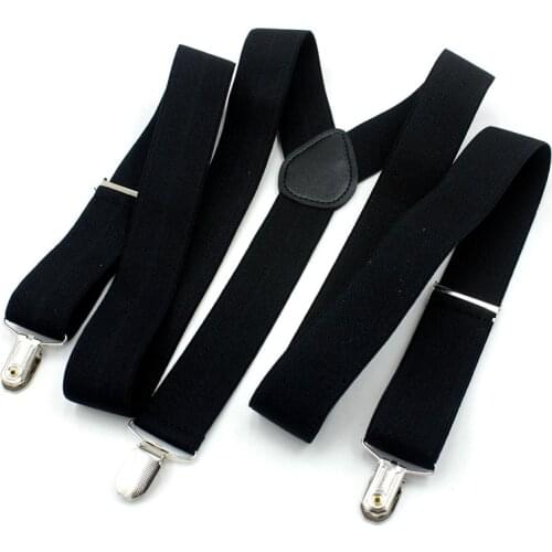 High Quality Large Adult Mens suspenders Metal 3 Clips Braces Vintage Men Elastic Wedding Suspenders Men Double Shoulder Strap