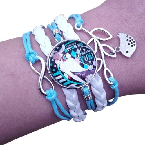 Japanese Anime Yarichin Bitch-bu Club Ayato Yuri YUI TAMURA Multilayer Leather Bracelet Punk Time Gem Men Women Gift WJCS