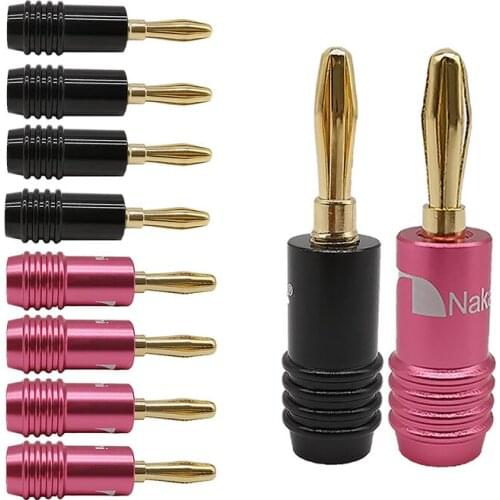 10Pcs Speaker Banana Adapter 4MM Wire Connector 24K Gold Plated HIFI Audio Banana Connector 4MM Wire Plug Banana Connector Gold