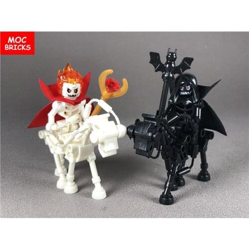 10pcs/lot MOC Bricks DIY Dark messenger & Magicians group skull horse Building blocks bricks Mini Dolls Toys for children gifts