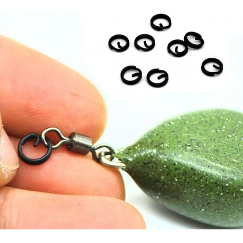 100PCS Carp Fishing Accessories Q Rig Rings Round Hair Rig Blow Back Rig Micro Ring Quick Change Swivel Tackle Equipment