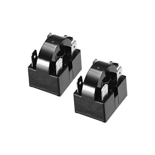 2 Pcs 12 Ohm 4 Pin Refrigerator PTC Starter Relay Black