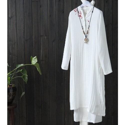 2016 Original Design Womens Loose Simple long-sleeved Dress loose Long Gown Comfortable15878-1