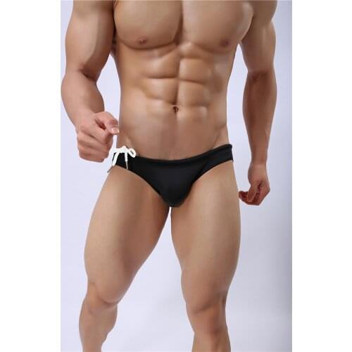 2018 BRAVE PERSON Brand Mens Swim Briefs Swimwear Men Low Waist Sexy Mens Swimming Trunks U-type Swimsuit Sports Sexy Underwear