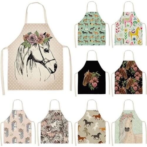 24 Pictures of Cute Horses Apron Cooking Apron Kitchen Apron Dress Chef Apron Linen Kid Apron Coffee Shop Accessories Apron