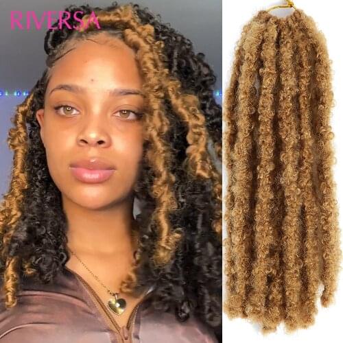 3- 6pcs New Original Faux Butterfly Locs Crochet Hair Pre-looped Bob Distressed Soft Locs Crochet Braids Pre-Twist Braiding Hair