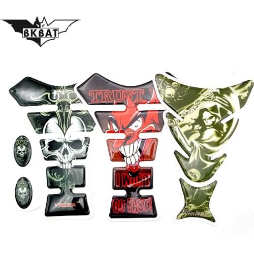 3D Motorcycle Decal Tank Pad Protector Skull Racing Car Sticker For SUZUKI vstrom bandit 400 gs500 sv 650 bandit 400 gs 500