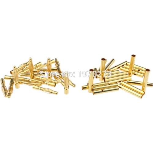 5pair 10 pair 20 pair 2.0mm 2mm Gold Bullet Banana Connector plug for ESC Lipo RC battery Plugs