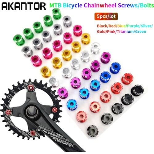 5Pcs Aluminum Ultralight Bike Chainwheel Screws Mountain Road Bicycle Chainring Wheel Bolts Disc Screws Cycling Crankset Parts