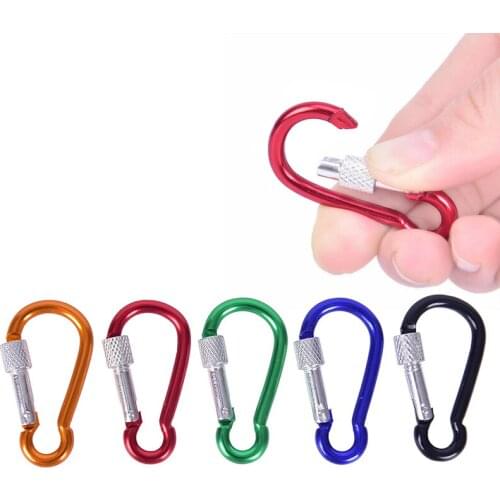 5Pcs Aluminum Snap Carabiner D-Ring Key Chain Clip Keychain Hiking Camp Mountaineering Hook Climbing Accessories