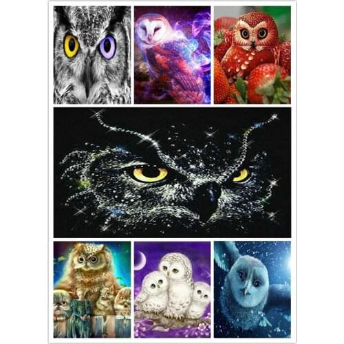 New 5D DIY Diamond Painting Owl Icon Full Square Drill Resin Diamond Mosaic Crafts Home Decor Eagle animal