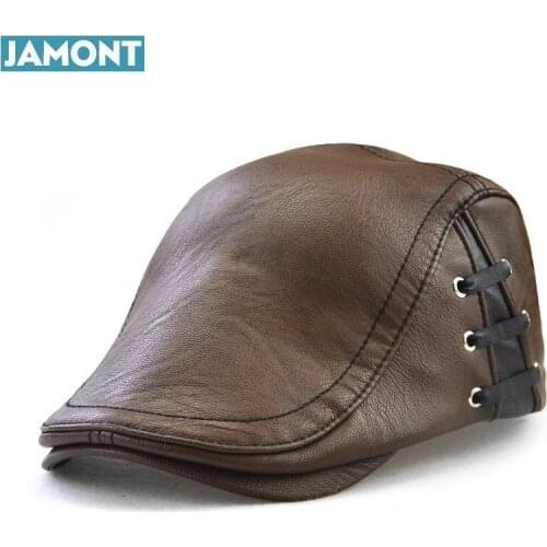 JAMONT Berets New fashion high quality cap for men and women spring Autumn Leather Berets Boinas Caps Winter Warm Hats cap