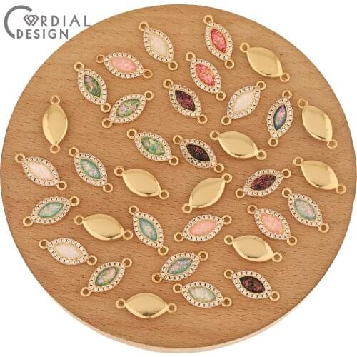 Cordial Design 30Pcs 7*17MM Hand Made/Jewelry Findings & Components/CZ Connectors/Charms/DIY Bracelet Making/Jewelry Accessories