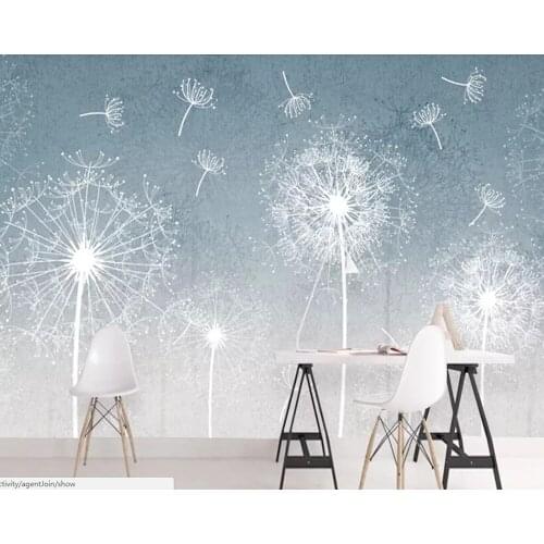 Floral dandelion modern 3d wallpaper mural papel de parede,restaurant living room sofa TV wall bedroom wall papers home decor