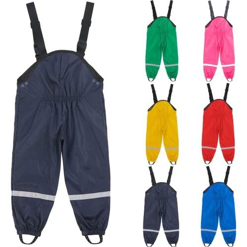Unisex Childrens Rain Dungarees Windproof And Waterproof Mud Trousers Kids Child Teenager Daily Multicolor Raincoats