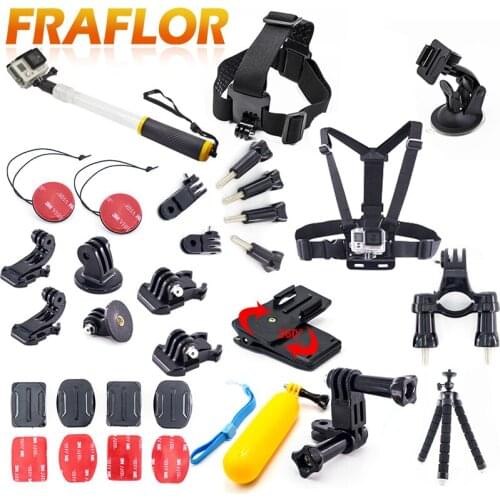 For Go pro hero 6 5 4 3 Xiaomi yi mijia 4k Accessories Kit Mount Tripod Clip Self Stick for SJCAM SJ4000 Gopro Action Camera Set