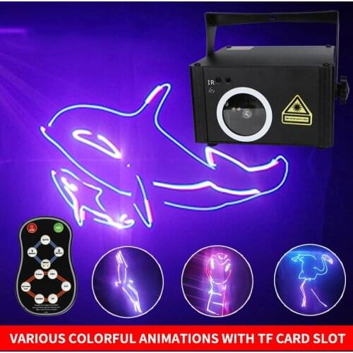 DMX512 RGB SD Program Card Laser Light Scan Projector DJ Disco Show Stage Effect Lighting With Remote Control Sound Activated