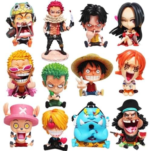 9-14cm Anime One Piece 12 Styles GK Luffy Sanji Nami Zoro Chopper Frank Robin PVC Action Figure Collectible Model Toy Kids Gift