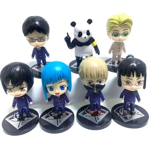 7pcs/set Anime Jujutsu Kaisen Action Figure Toys Yuji Itadori Gojo Satori PVC Dolls For Kid Christmas Birthday Gift