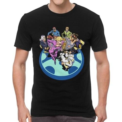 Mens Team Bucciarati T-Shirt Novelty Jojos Bizarre Adventure Tshirt Short Sleeve Hip Hop T Shirt Cotton Tee Tops Clothing