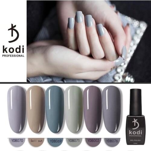KODI Gray Series Nail Gel Polish 12ML Semi PermanentVarnish Base Top Coat UV LED Gel Varnish Soak Off Nail Art Gel Nail Polish