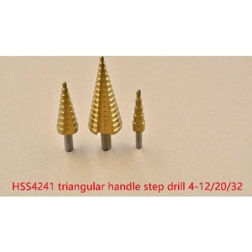 3pcs 4-12/20/32mm HSS steel large step cone titanium coated metal drill bit cut tool set hole cutter 1set