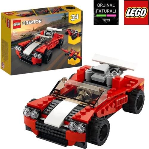 LEGO Creator 3-in-1 Sports Car 31100 Cool Kids Toy Set, 134 Pieces