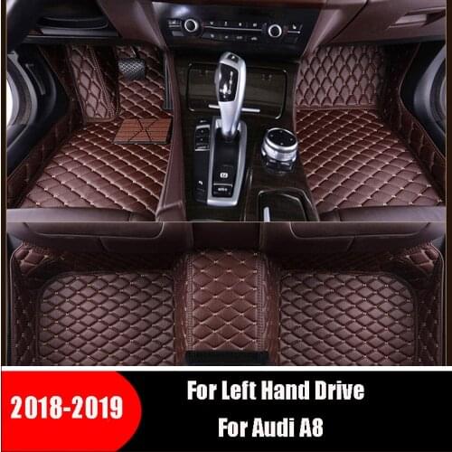 Custom Carpets For Audi A8 2019 2018 Car Floor Mats Car Accessories Interiors Auto Styling Leather Waterproof Foot Pads Covers