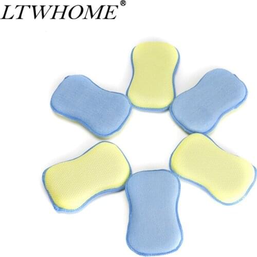 LTWHOME Dual Sided Microfiber 2 in 1 Washing Up Pad Scrubbers and Sponges