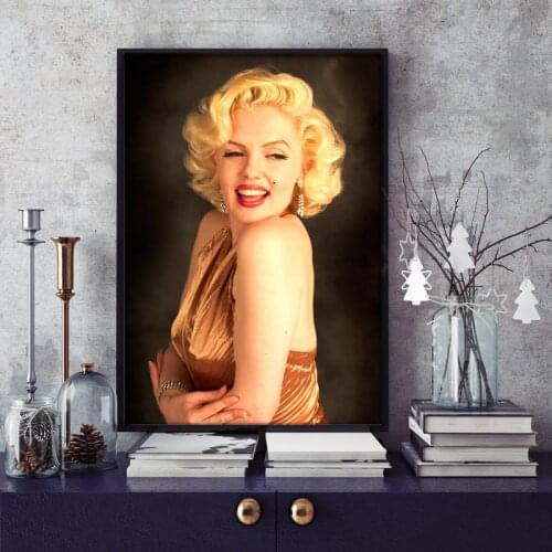 Marilyn Monroe portrait poster Movie star sexy lady wall art canvas painting on the wall modern home decoration for living room