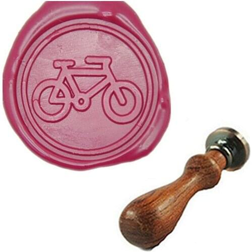 Vintage Custom Picture Logo Wedding Invitation Bike Wax Seal Sealing Stamp Sticks Spoon Gift Box Set Kit