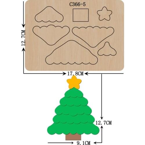 New Christmas tree Wooden die Scrapbooking C-366-5 Cutting Dies