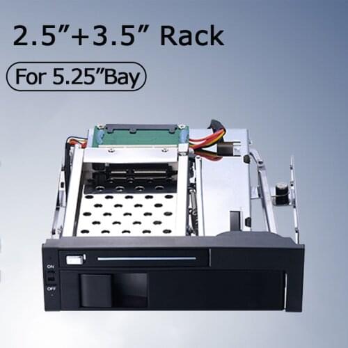 Uneatop 2.5+3.5in Dual bay to 5.25in Optical Drive Case SATA Tray-less docking station Internal SSD HDD Enclosure