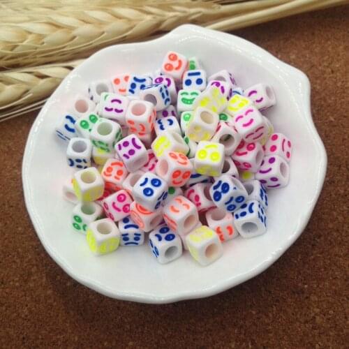 Wholeale Price 2800PCS/Lot 6*6MM Square Letter Alphabet Beads 3D Cube Neon Colors Faced Printed Acrylic Jewelry Beads