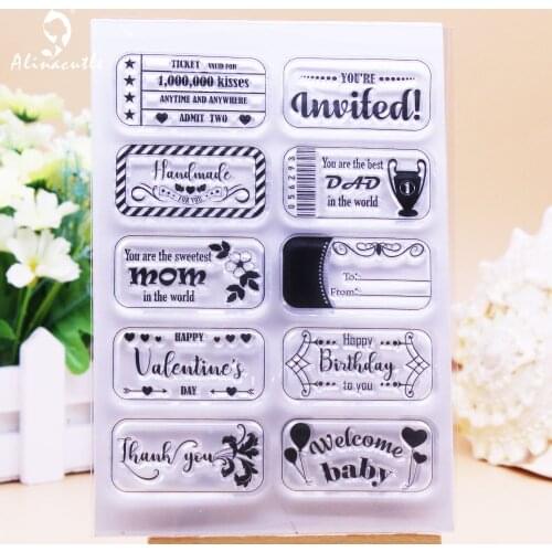CLEAR STAMPS Ticket Strip Sentiments Scrapbook Handmade Card Album Paper Craft Rubber Transparent Silicon Stamp AlinaCraft