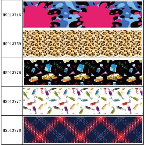 HuangTao 22MM 25MM 38MM 50MM 75mm Printed Pattern on Grosgrain Ribbon for diy ribbon