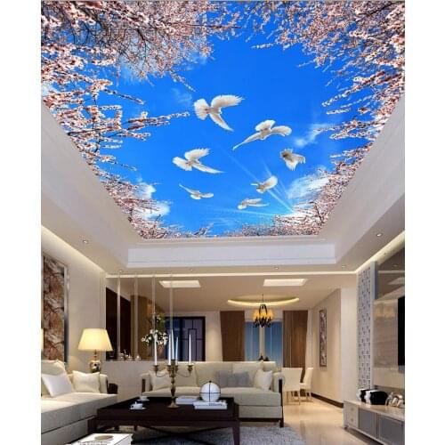 Wallpaper mural photo wallpaper Cherry blue sky ceiling 3d mural wallpaper ceilings Home Decoration