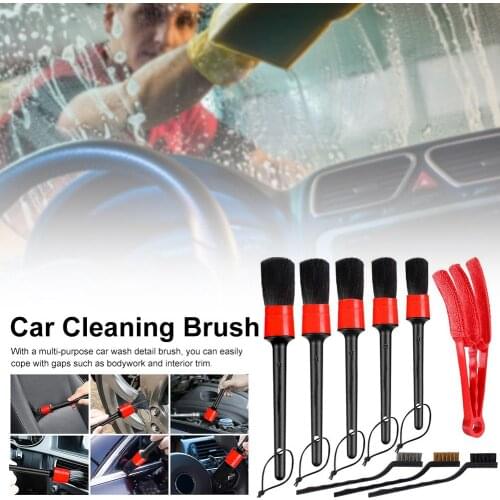 9PCS Car Detailing Brush Auto Cleaning Brushes Universal Wheel Dashboard Air Outlet Auto Detail Clean Tools Wash Accessories
