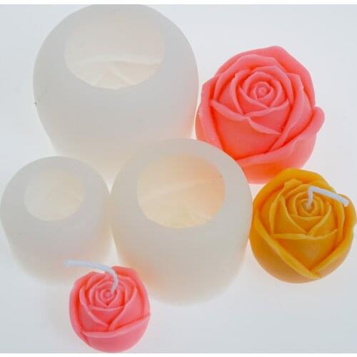 Silicone Rose Mold Flower Candle Mold Silicone Mold for Ice Cube Making Rose Fondant Mold for Cake