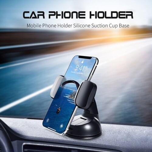 KISSCASE Silicone Suction Cup Car Phone Holder For iPhone Xiaomi 360 Rotatable Windshield Sucker Bracket Dashboard Mount Stand