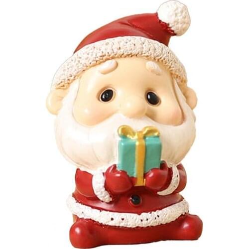 Resin Christmas Animal Merry Christmas Decorations For Home 2021 Xmas Gifts Tree Figurine MiniaturesOrnament New Year 2021