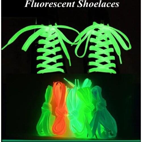 6 Colors Luminous Shoelaces Flat Suitable For All Shoes Fluorescent laces Party Get together Night run Unisex Shoelace 1 Pair