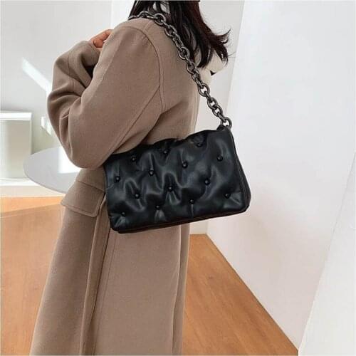 Diinovivo New Fashion PU Leather Female Shoulder Bag Chain Designer Women Brand Bag Flap Casual Handbags For Women 2021 WHDV1685