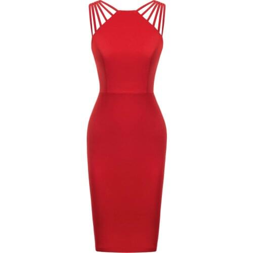 Grace Karin Women Dresses Summer Bodycon Strappy Pencil Dress Backless Back Split Hips-Wrapped Sexy Elegant Formal Party Evening