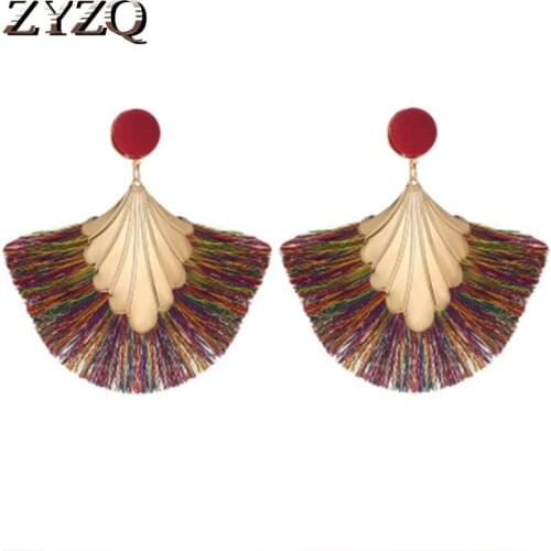 ZYZQ Passionate Bohemia Drop Earrings For Women Fashion Tassel Earrings Jewelry Accessories Wholesale Lots&Bulk Present Earrings