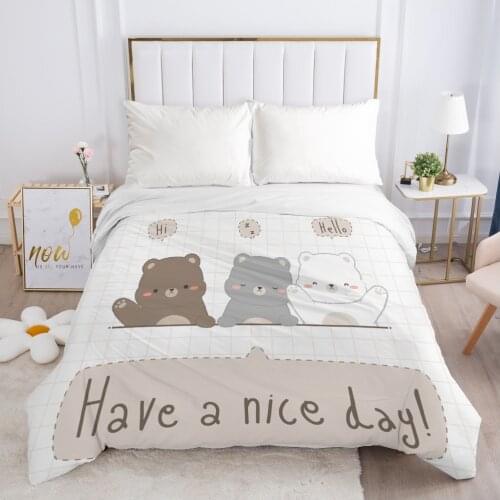 1pc Children Cartoon Duvet cover Quilt/Blanket/Comfortable Case 140x200 Single Size Cute Bedding for child kids baby bear