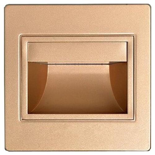 10pcs/lot LED Golden Square Recessed Stair Light Walkway Corridor Wall Corner Lamp Footlight New