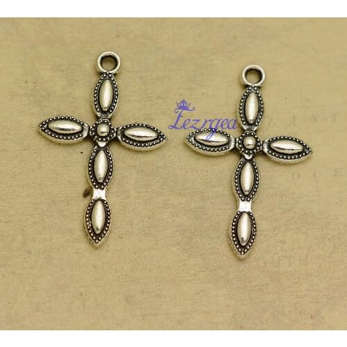 20pcs/lot--28x18mm, Antique silver plated cross charms,DIY supplies,Jewelry accessories