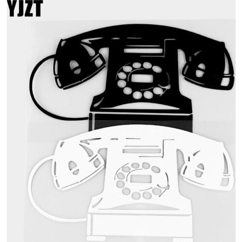 YJZT 14.7×8.3CM Car Sticker Creative Telephone Personalized Decoration Vinyl Decal Black / Silver 20D-0222