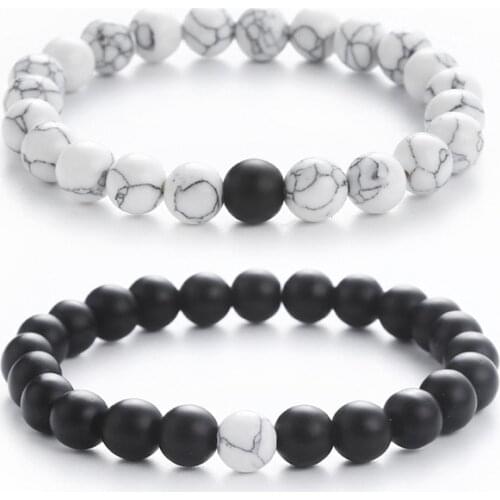 Distance Bracelet Pierre Naturelle Yin Yang Beads Bracelets for Women Men Couples Valentines Day Jewelry Gift pulseras